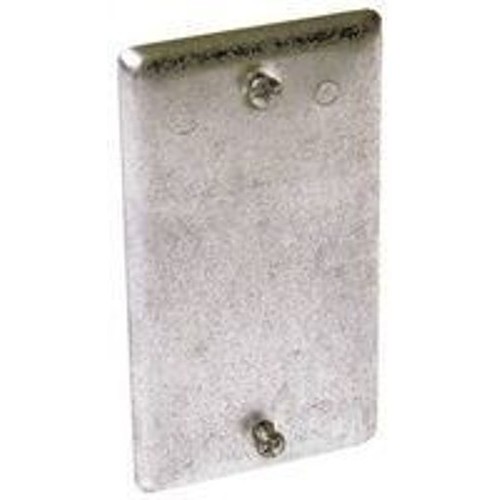 Handy Box Cover, 4 in Length, 2 in Width, Blank Cover, Steel, Galvanized